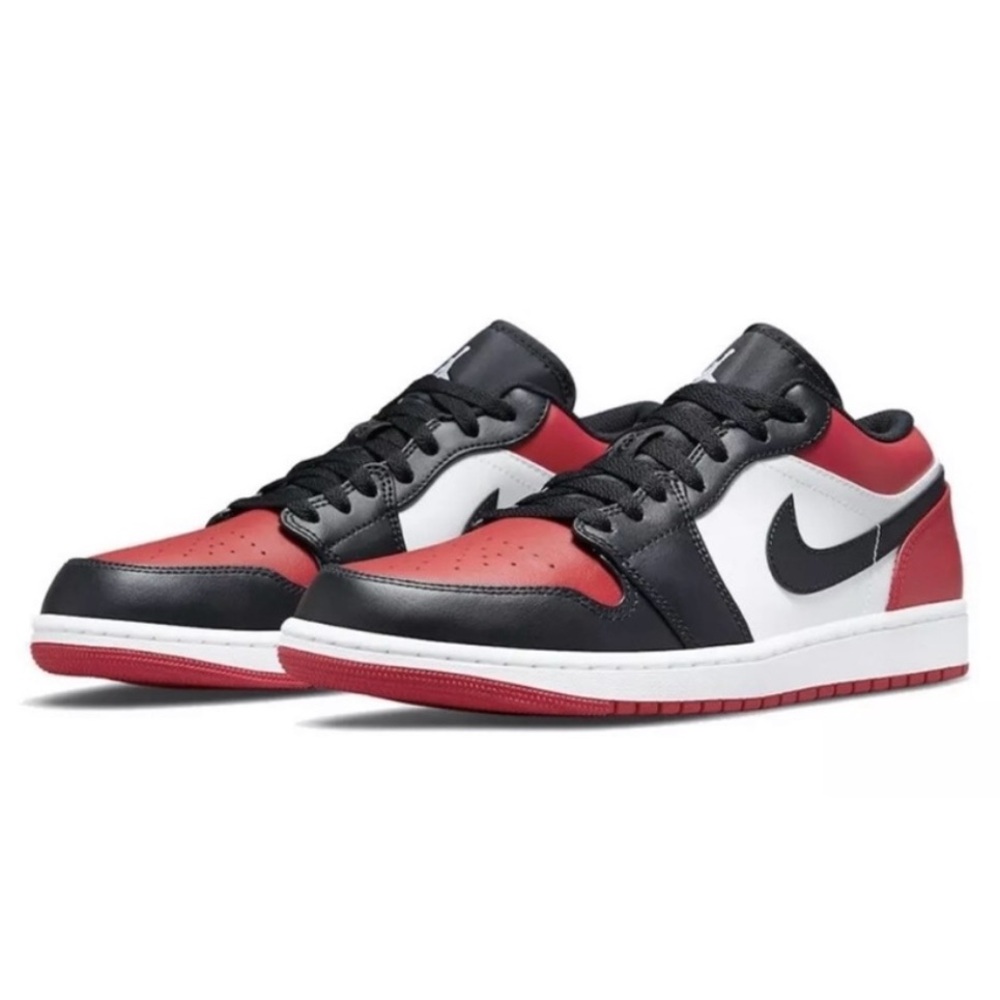 Men’s Nike Jordan 1 Low Bred Toe - Red, Black & White size 8